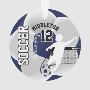 Bleu foncé et blanc Football Garçon de gardien d
