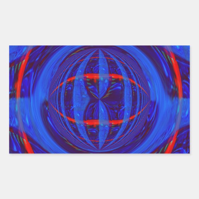 Bleu foncé Orb rectangle autocollant (Devant)