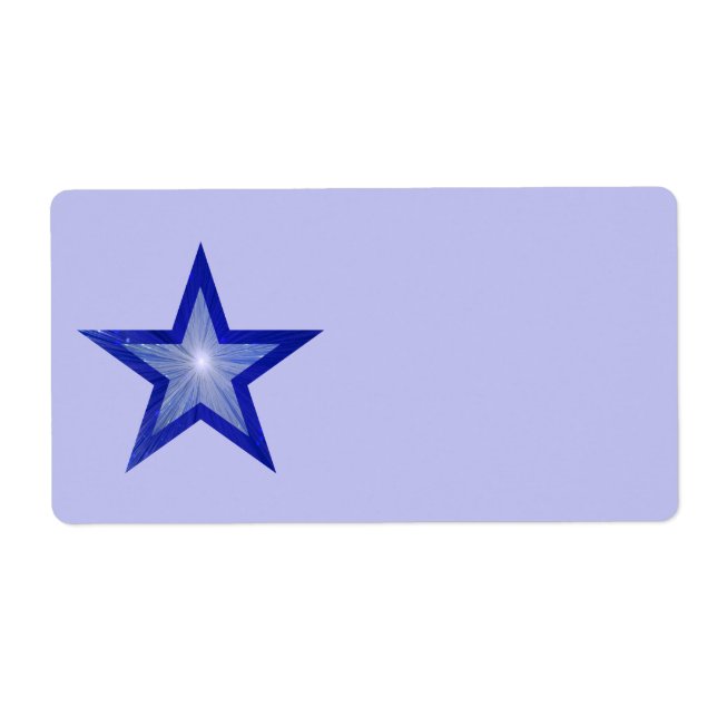 Bleu foncé Star étiquette grand bleu pâle clair (Devant)