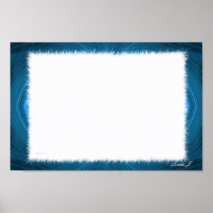 Bleu Fractal Bordure toile ou affiche