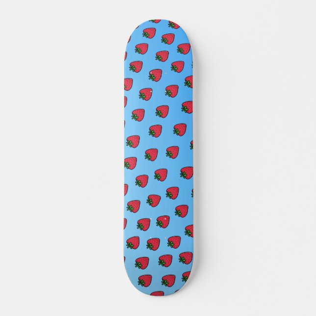 Bleu fraise Vaporwave Designer Skateboard Deck (Devant)