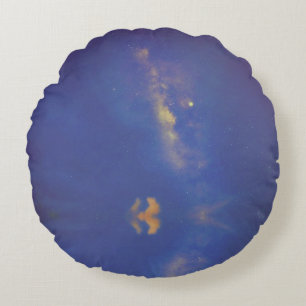 Bleu Galaxy Voie Lactée Coussin rond