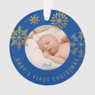 Bleu Gold Babys premier cadeau de Noël