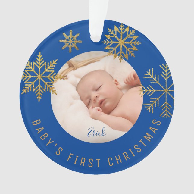 Bleu Gold Babys premier cadeau de Noël (devant)