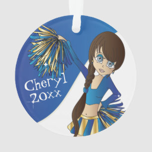 Bleu, Gold et White Pom-pom girl Girl 📣