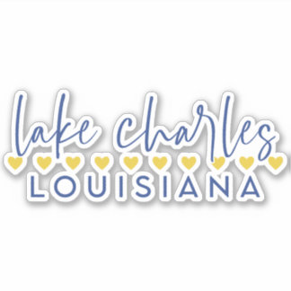 Bleu & Gold Lake Charles, Louisiane Sticker Vinyl