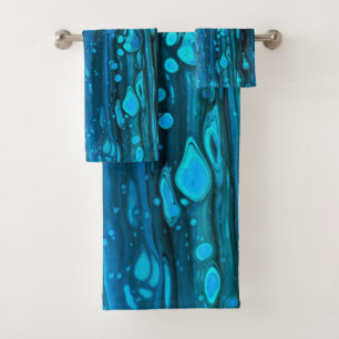 Bleu gouttes acrylique pourrissant Abstrait Fluid