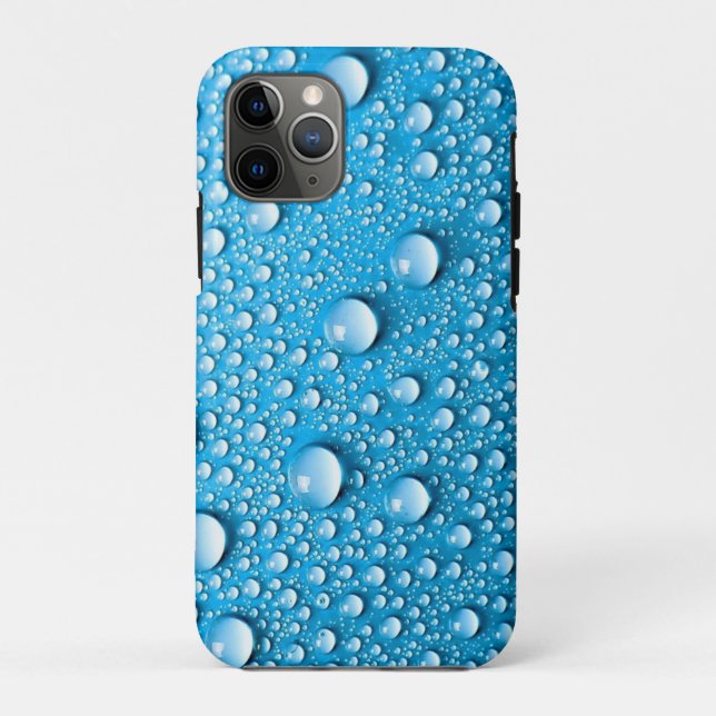 Bleu : gouttes d'eau | Coque de téléphone personna (Dos)