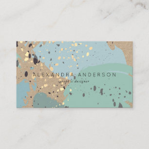 Bleu Gris Brush Strots Carte de visite papier Kraf