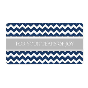 Bleu Gris Chevron Paquet de mariage Étiquettes