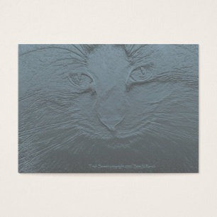Bleu gris de relief de visage de chat de regard