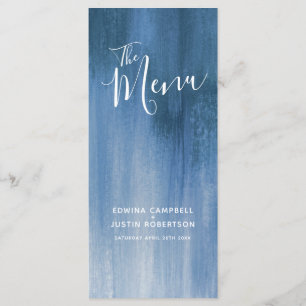 Bleu gris moderne art moderne mariage menu rack pa