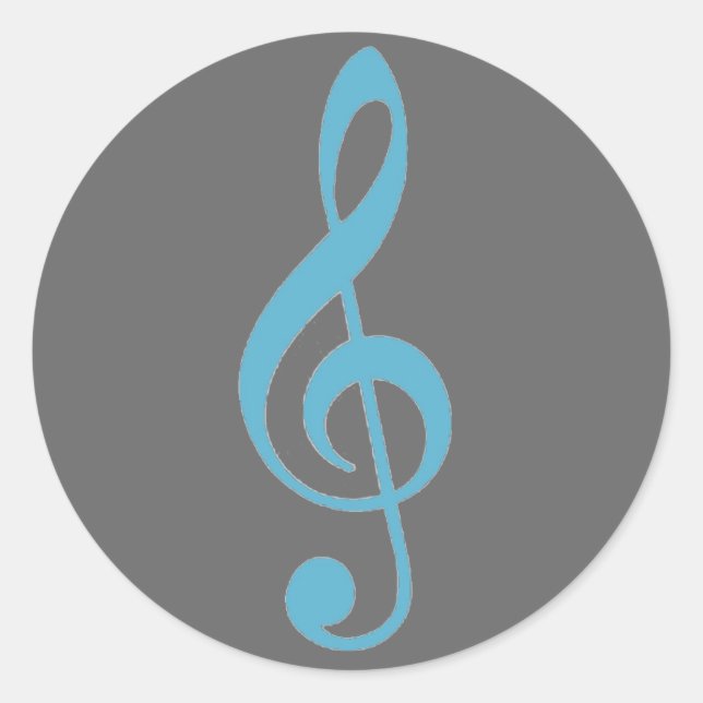 Bleu gris serrure musique stickers (Devant)