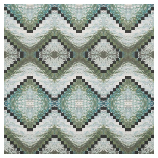 Bleu, gris, vert sauge et tissu 'Montauk de crème (Échantillon)