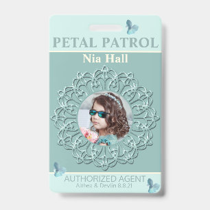 Bleu Hues Pétale Patrol Flower Badge