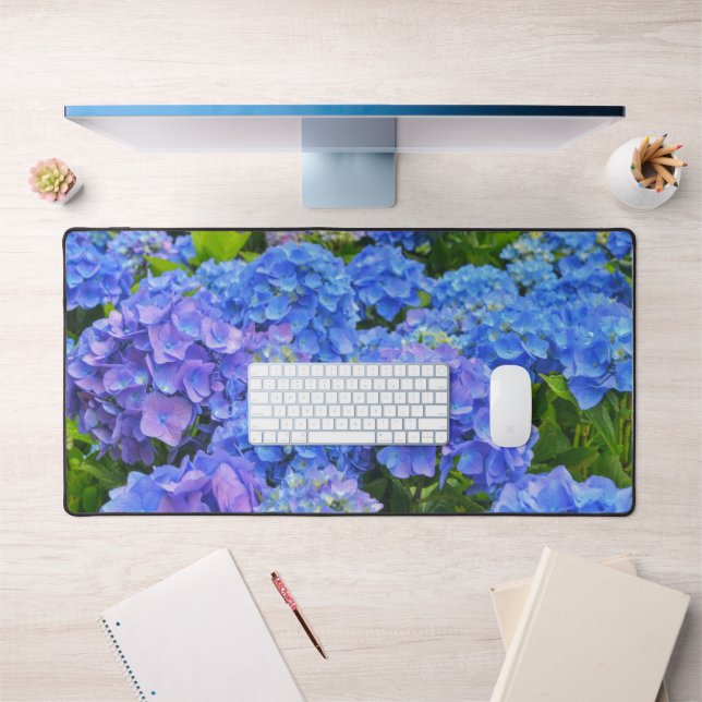 Bleu Hydrangea Jardin Fleurs Bureau Mat Pad (Bureau 1)