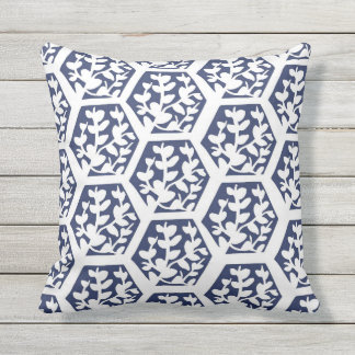 Bleu Indien Imprimer le coussin extérieur inspiré