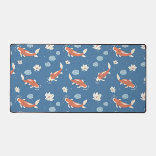 Bleu japonais Koi poisson et Lotus Pond Design
