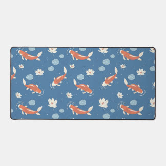 Bleu japonais Koi poisson et Lotus Pond Design