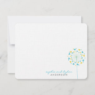 Bleu Jaune Dandelions Aimer Mariage Carte de remer