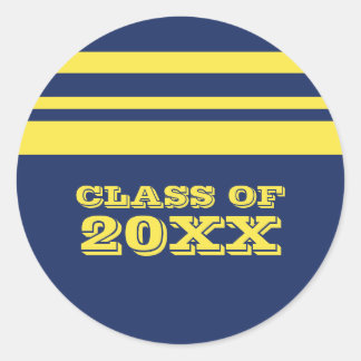 Bleu/Jaune Gras Stickers Graduation