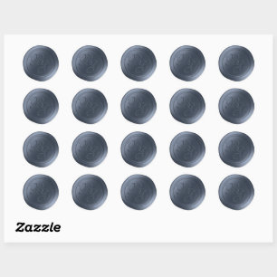 Bleu Jean Calligraphie Monogramme Stickers cire