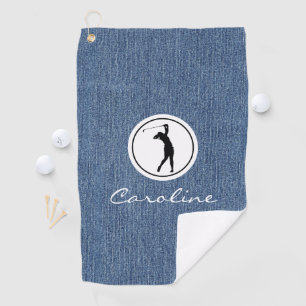 Bleu Jean Denim Tissu imprimé, Serviette de golf p