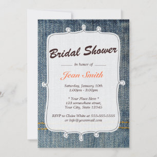 Bleu Jeans Country Bridal Showboat Invitation