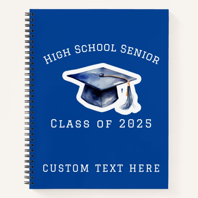 Bleu lycée de classe supérieure de 2025 Carnet (Devant)