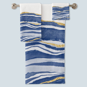Bleu Marbre Agate Parties scintillant or
