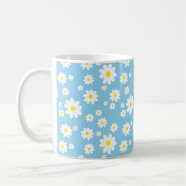 Bleu marguerite Motif à ressort café Mug