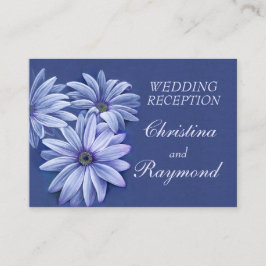 Bleu mariage marguerite art info carte boîtier
