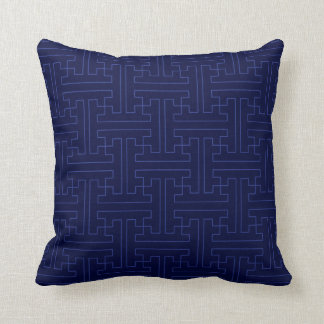 Bleu marine avec le coussin 16" de motif de