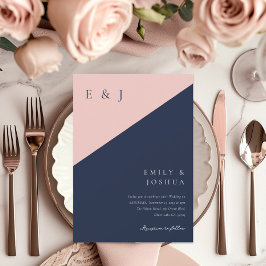 Bleu marine Faire-part de mariage moderne