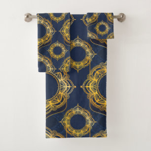 Bleu marine ou violet avec Mandalas or
