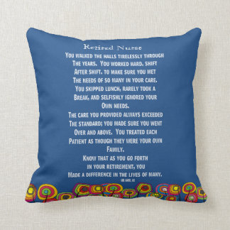 Bleu marine retiré Artsy de coussin de poème