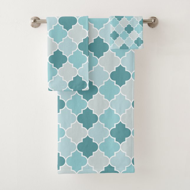Bleu Marocain Trellis, Lattes, Quatrefoil (En situation)