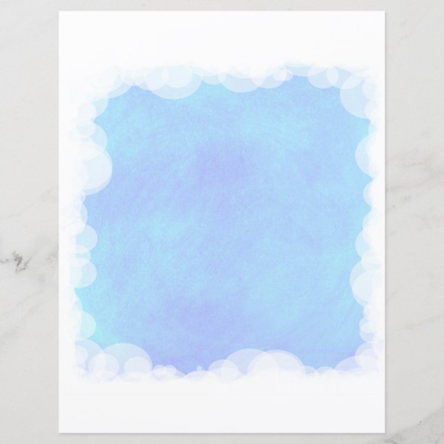 Bleu Mélange Blancs Nuages de bulles Papier à grat (Devant)