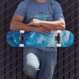 Bleu Mer Eau Abstraite Planche de Skateboard