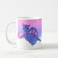 Bleu mignon de tasse de coeur de dragon - rose -