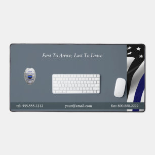 Bleu mince Ligne 911 Badge