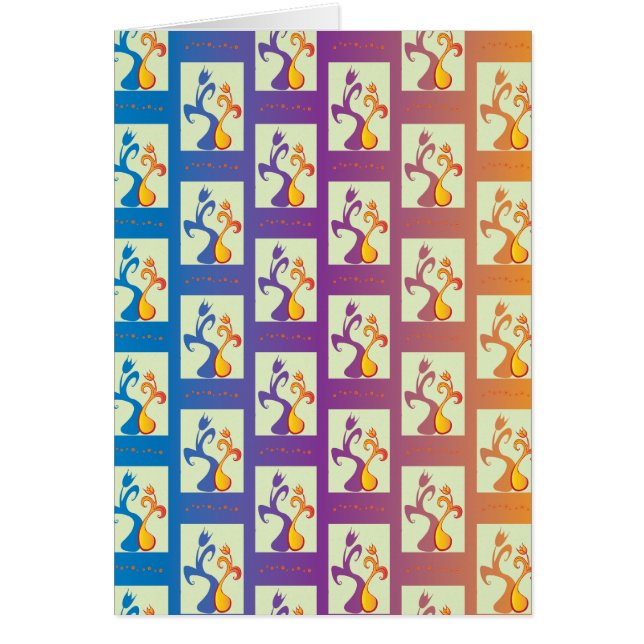Bleu moderne, violet, orange Tulip Couple Floral (Devant)