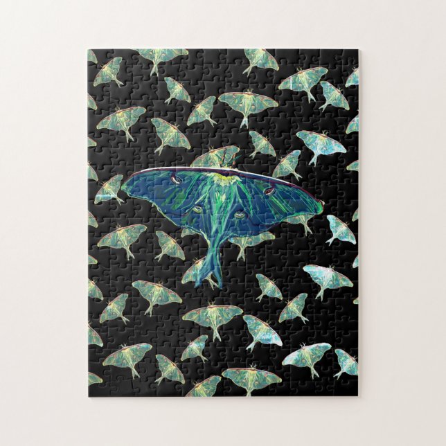 Bleu Moth Papillon boîte cadeau Puzzle (Vertical)
