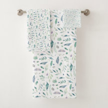 Bleu Motif de feuilles traditionnelles sur blanc