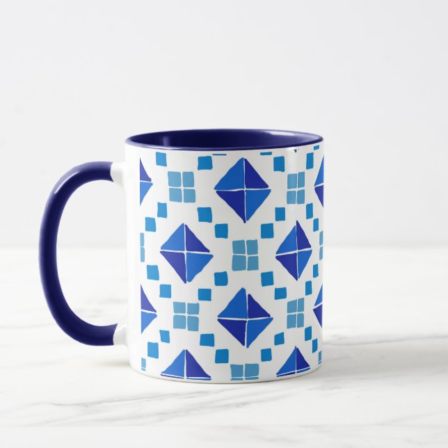 Bleu motif mug (Gauche)