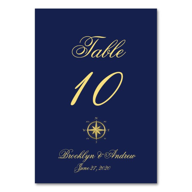Bleu Nautique Mariage Cartes de Place Cartes de Ta (Par défaut)
