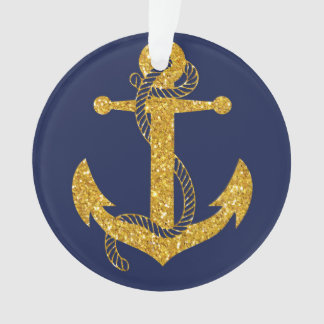 Bleu Nautique ornement de Noël Cercle Ancre