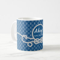 "Bleu nautique" Tasse de café personnalisée du cap
