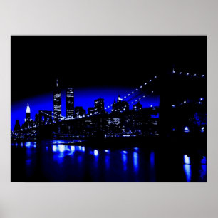 Bleu New York City Poster Print
