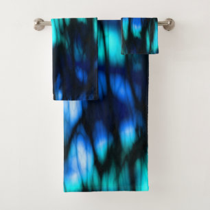 Bleu noir et Turquoise abstrait